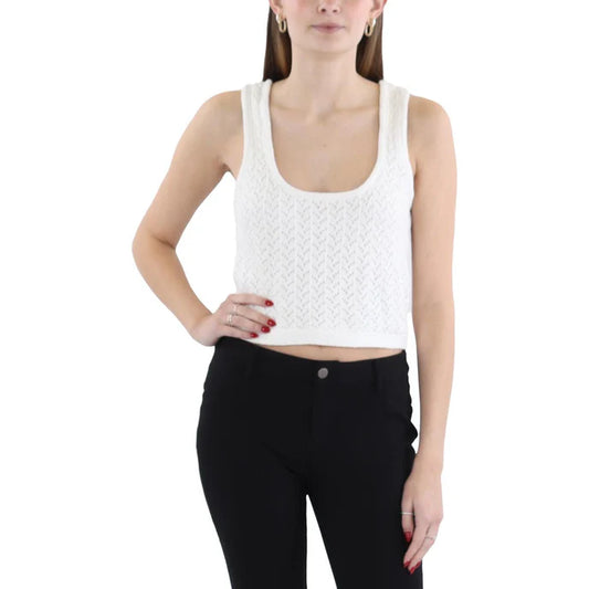 Z Supply Open Stitch Crochet Tank Top Sweater - White