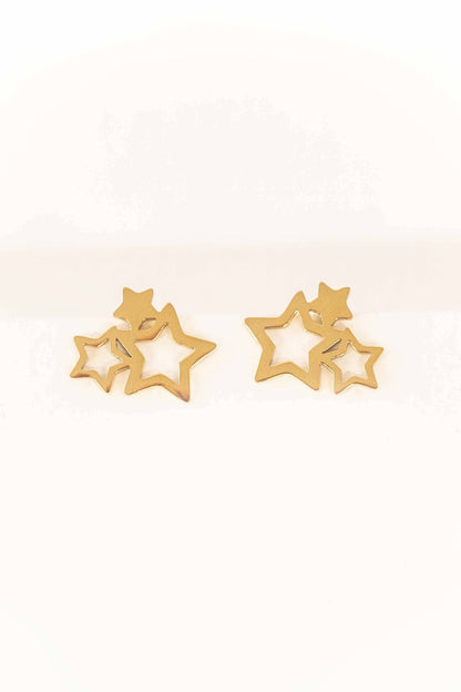 Lovoda Cluster of Stars Stud Earrings - 14K Gold Plated