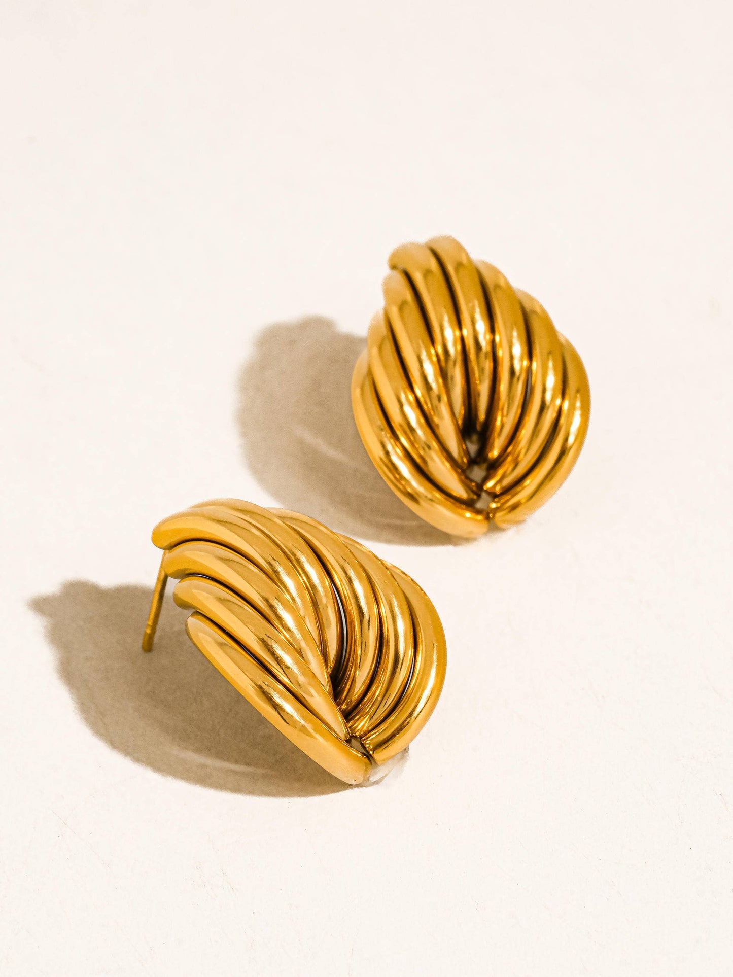 FM Lysandra Layered Teardrop Earrings - 18K Gold Plated