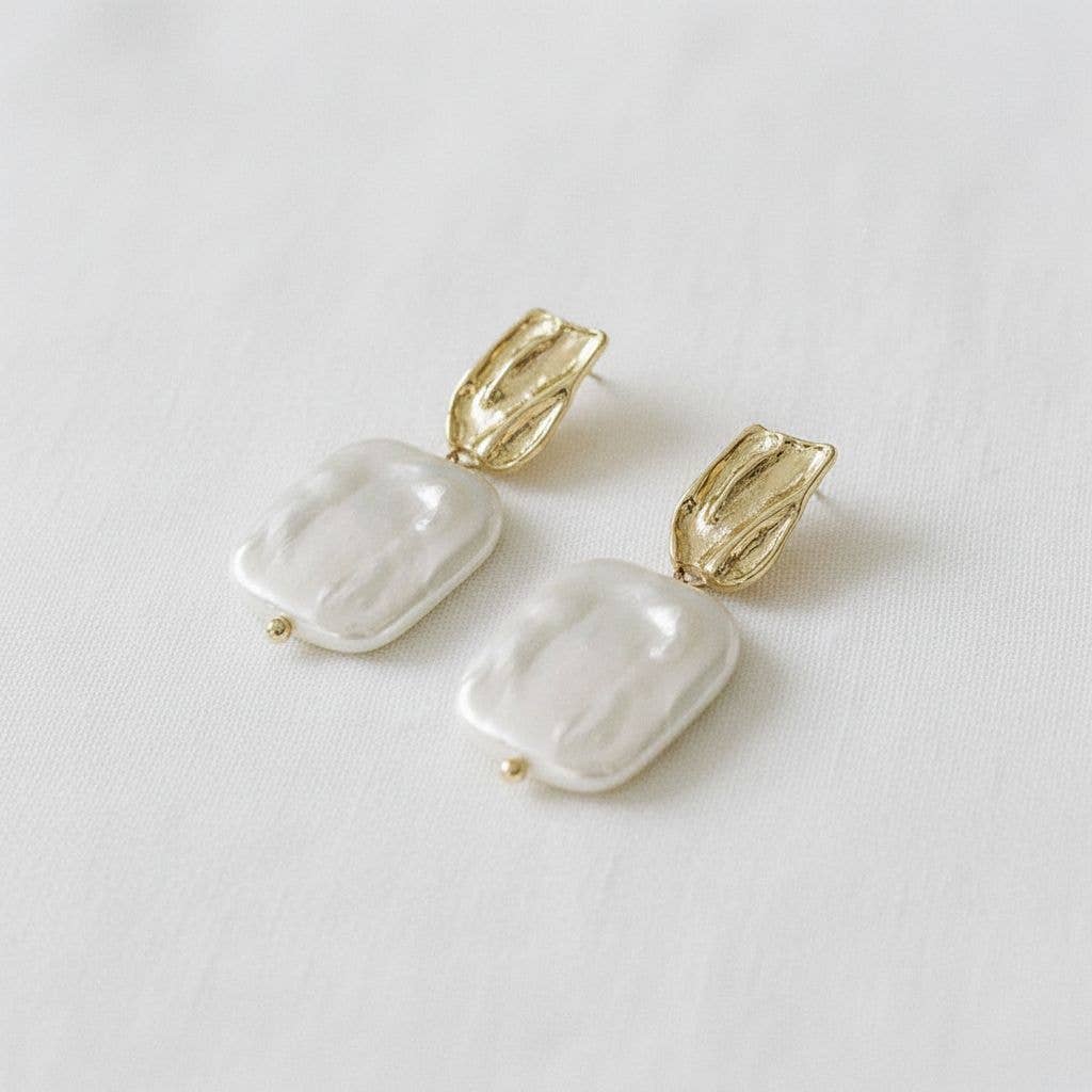 Baroque-Inspired Freshwater Pearl Drop Earrings