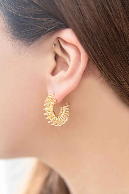 Lovoda Coiled Hoop Earrings - 10K Gold Plated
