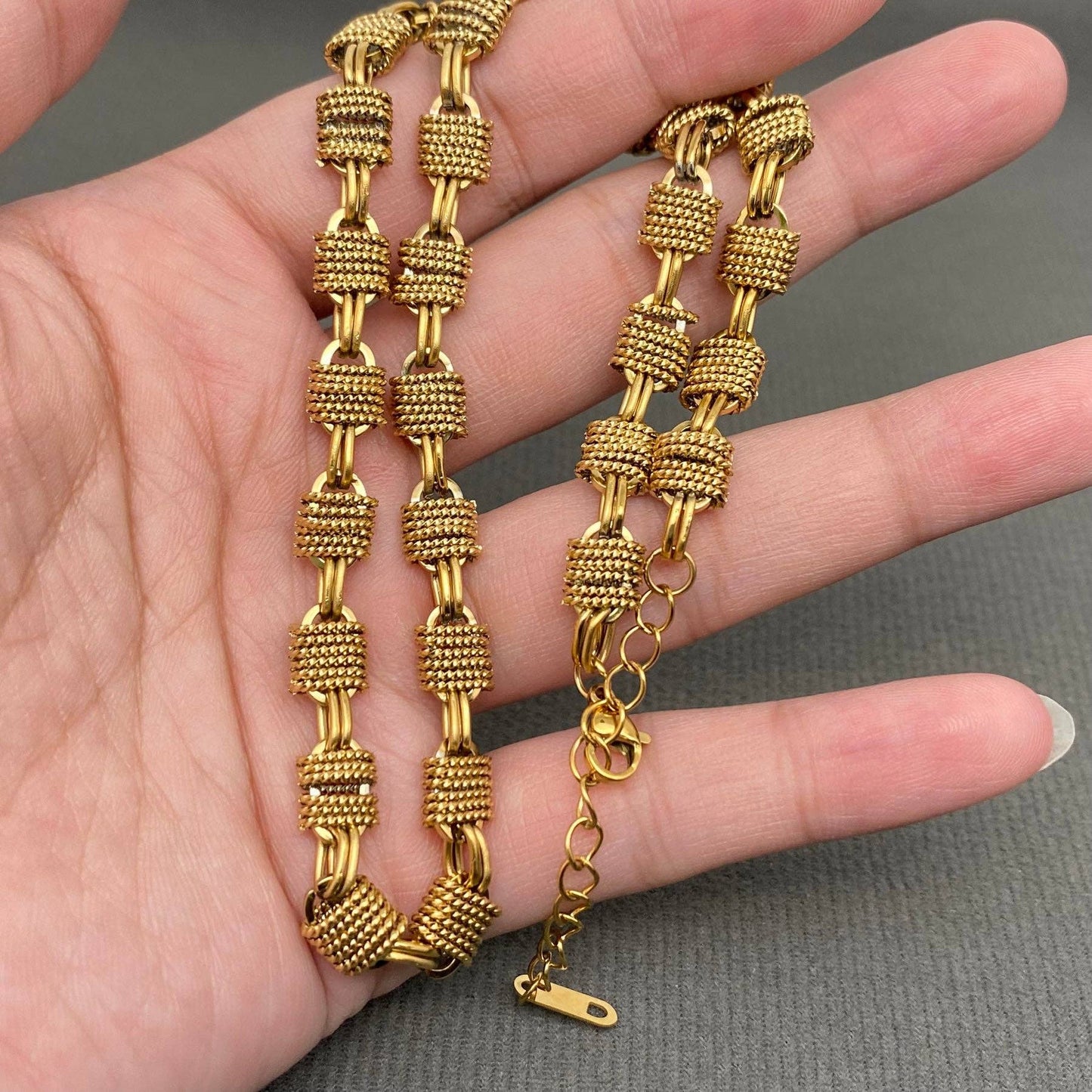 Multiple Coil 18K Gold Plated S.Steel Chain Necklace - FGS