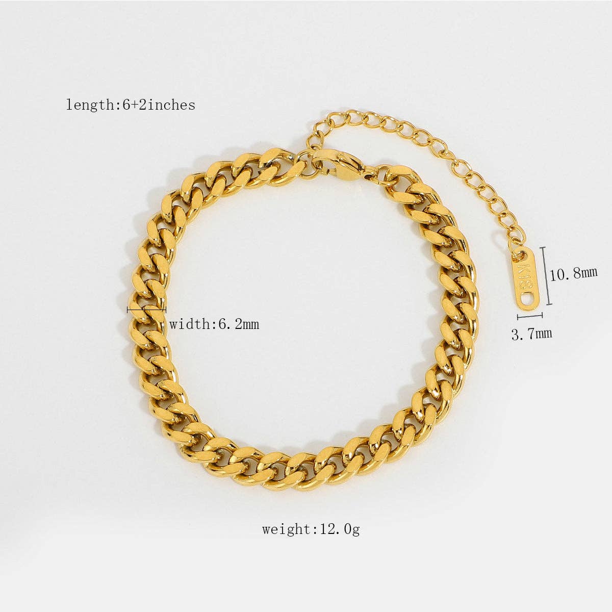 Multi Style 18K Gold Plated Steel Chain Bracelets - FGS