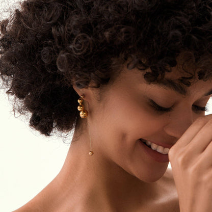 RB Organic Textured Tear Drop Statement Earrings - 18K Gold Plated