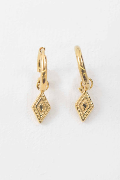 Lovoda Dangle Huggie Hoop Earrings - 14K Gold Plated