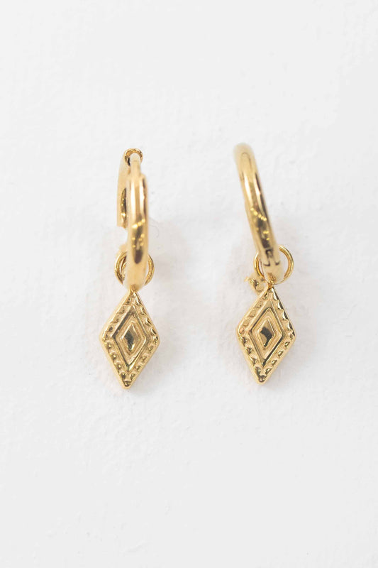 Lovoda Dangle Huggie Hoop Earrings - 14K Gold Plated