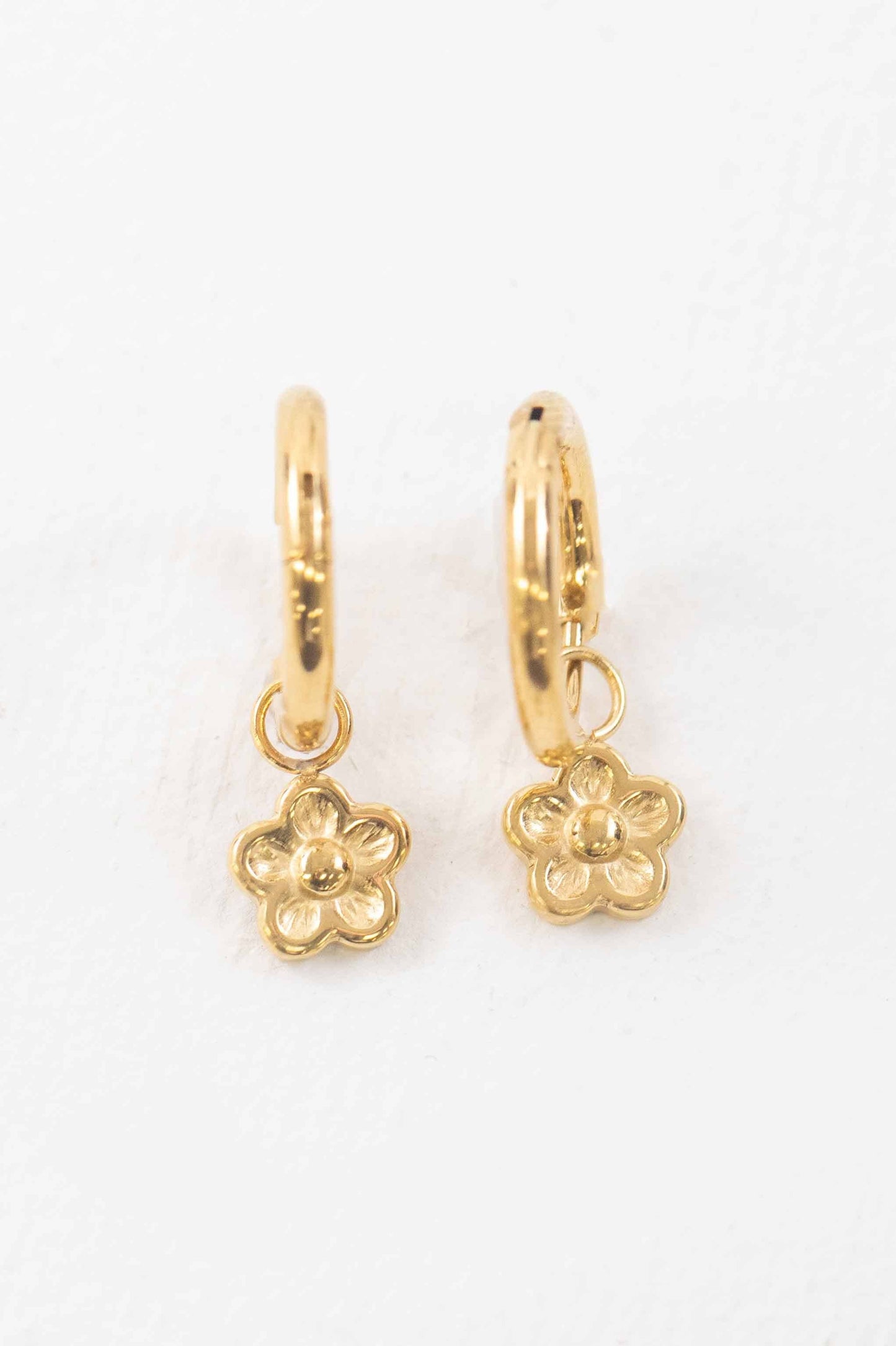 Lovoda Bloom Huggie Hoop Earrings - 14K Gold Plated