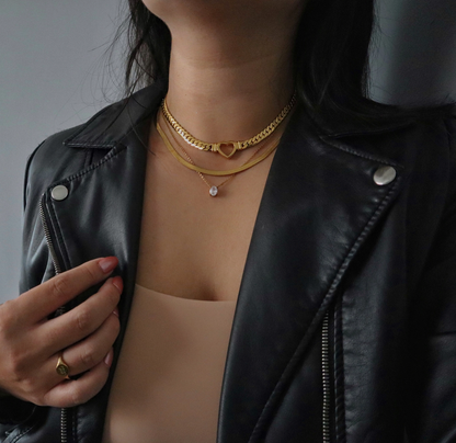 Jessa Heart Choker - Gold