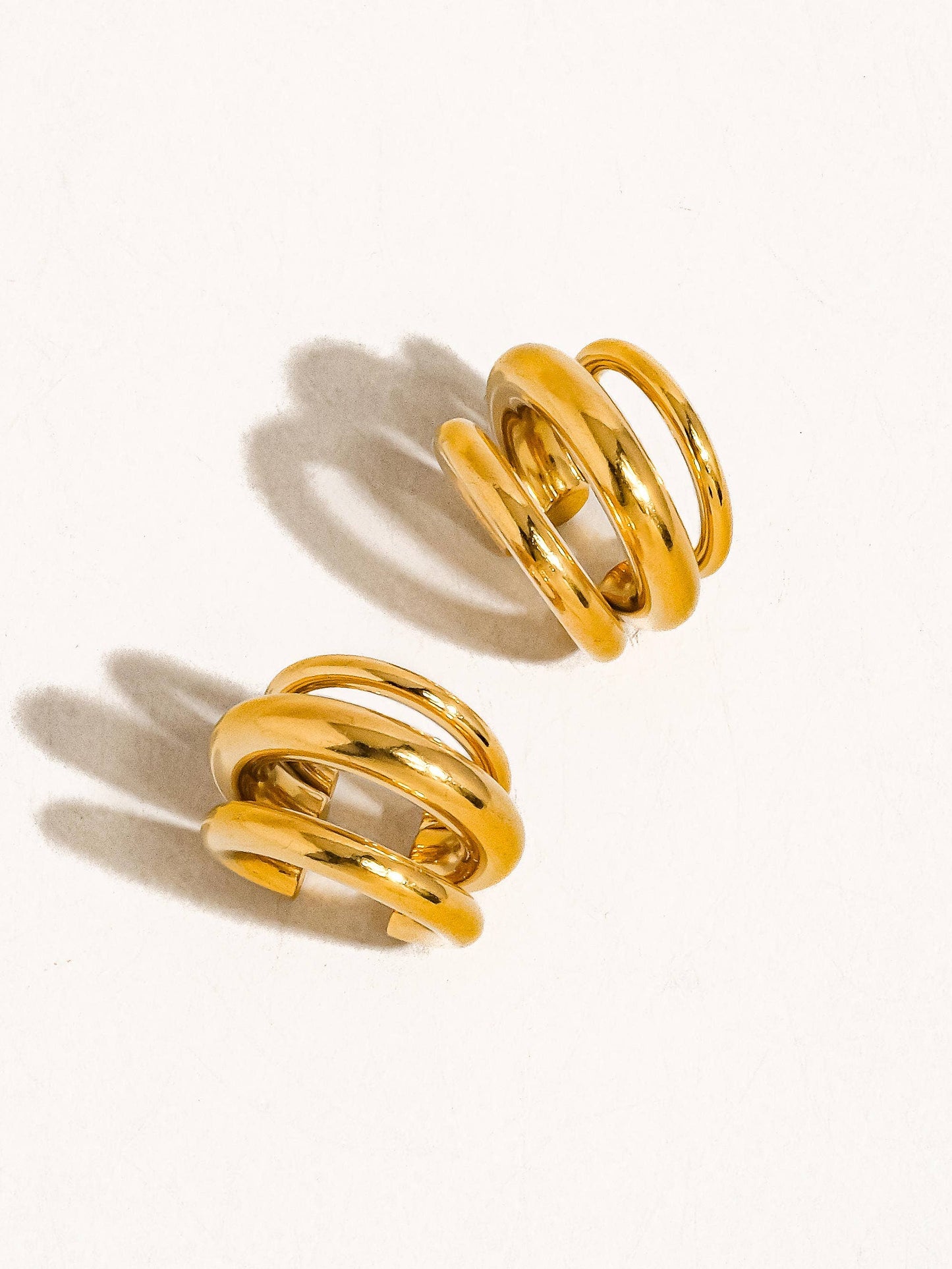 FM Ames Trilayer C Hoop Ear Cuff - 18K Gold Plated