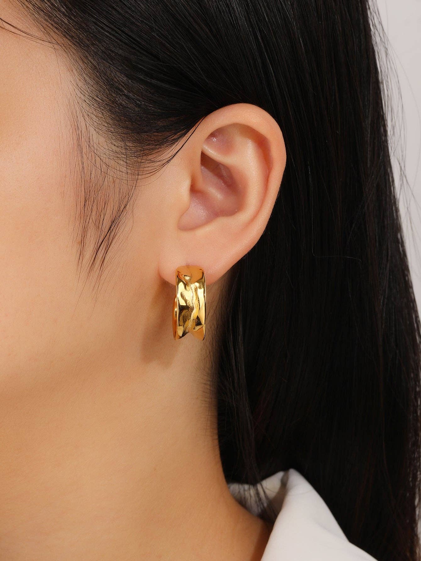 RB Chunky Hoop Earrings - 18K Gold Plated