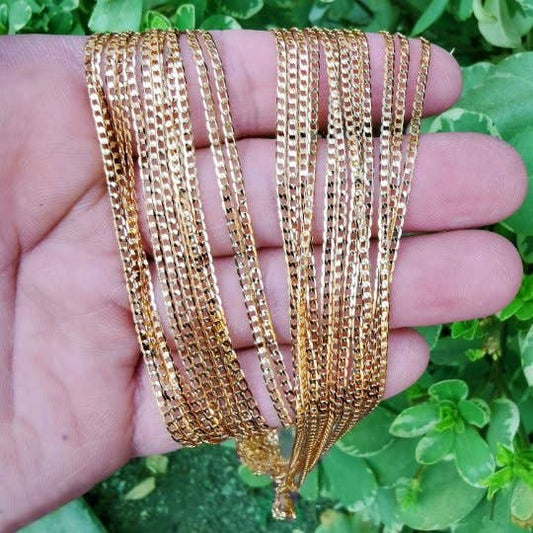 Curb Linked Chain Necklace - 24K Gold Filled/ 19.7"