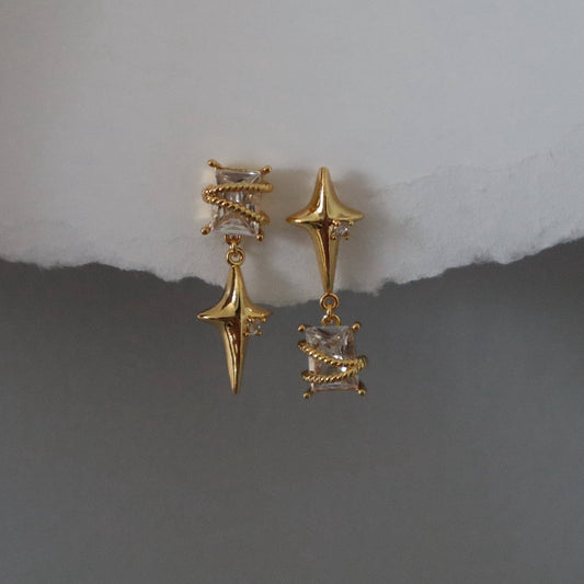 Jessa Starlight Dangle Earrings - Gold