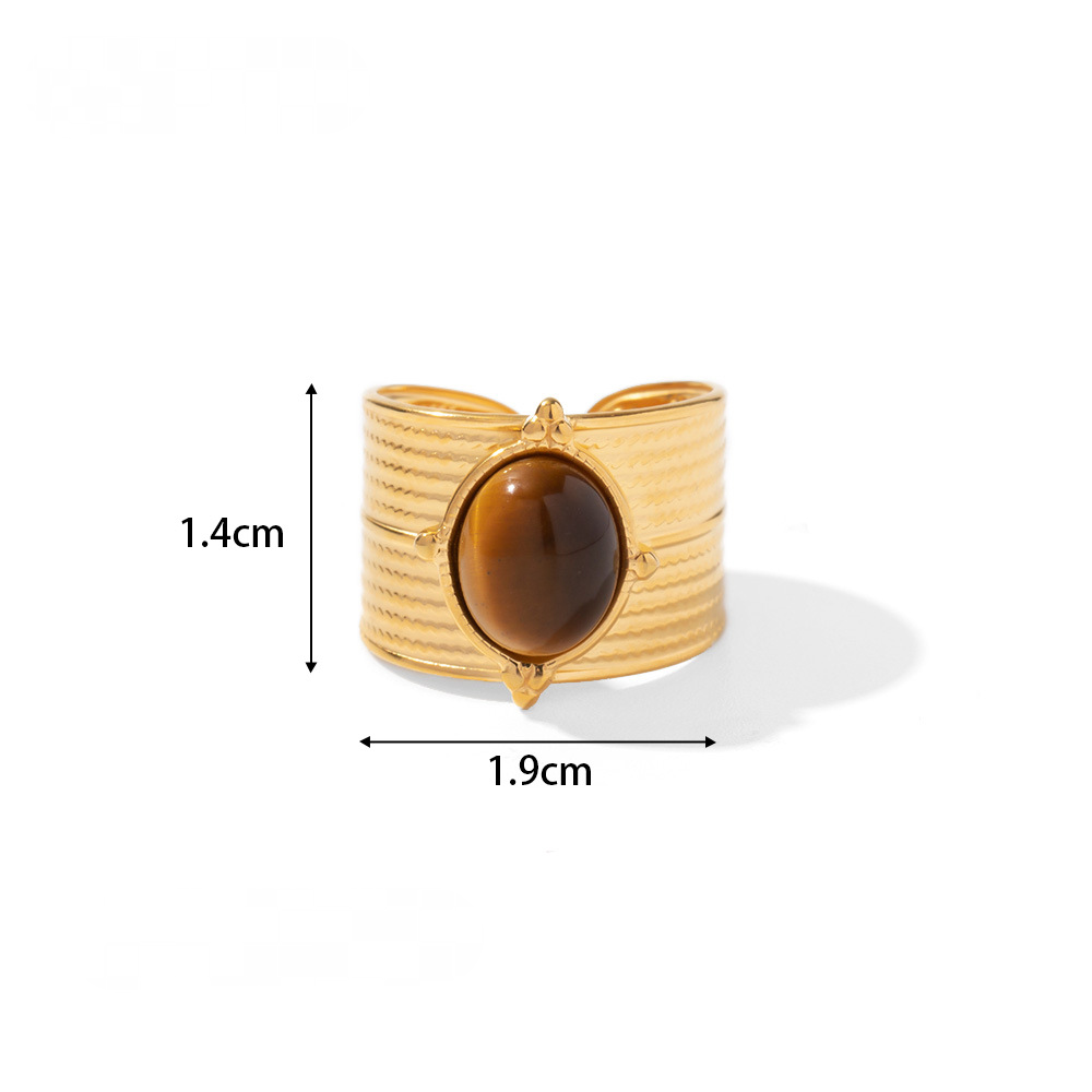 Mio Queena Inlaid Stone Rings - Gold