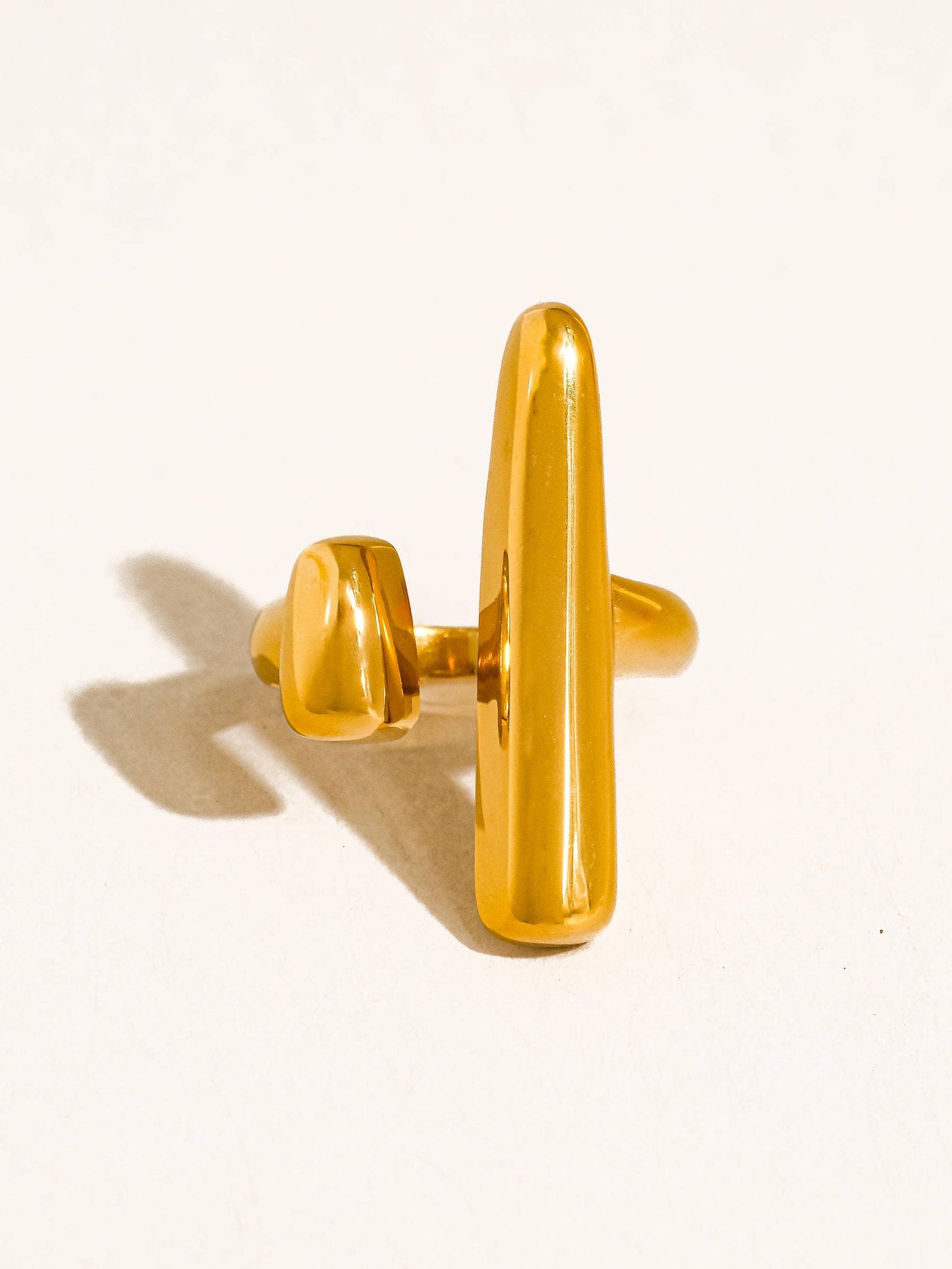FM Aurithra Adjustable Statement Ring - 18k Gold Plated