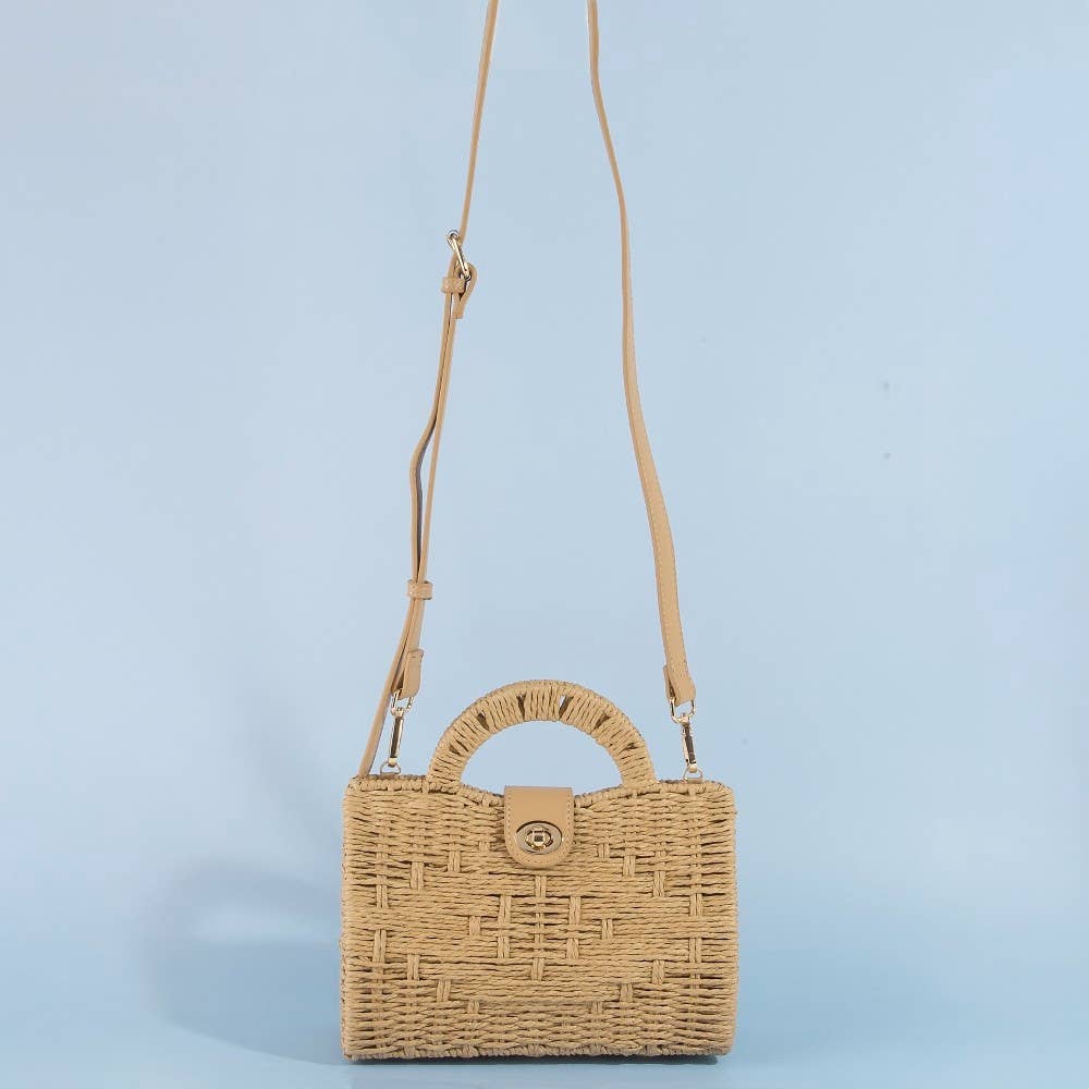 AS Natural Woven Straw Top Handle Bag