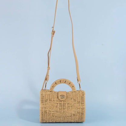 AS Natural Woven Straw Top Handle Bag