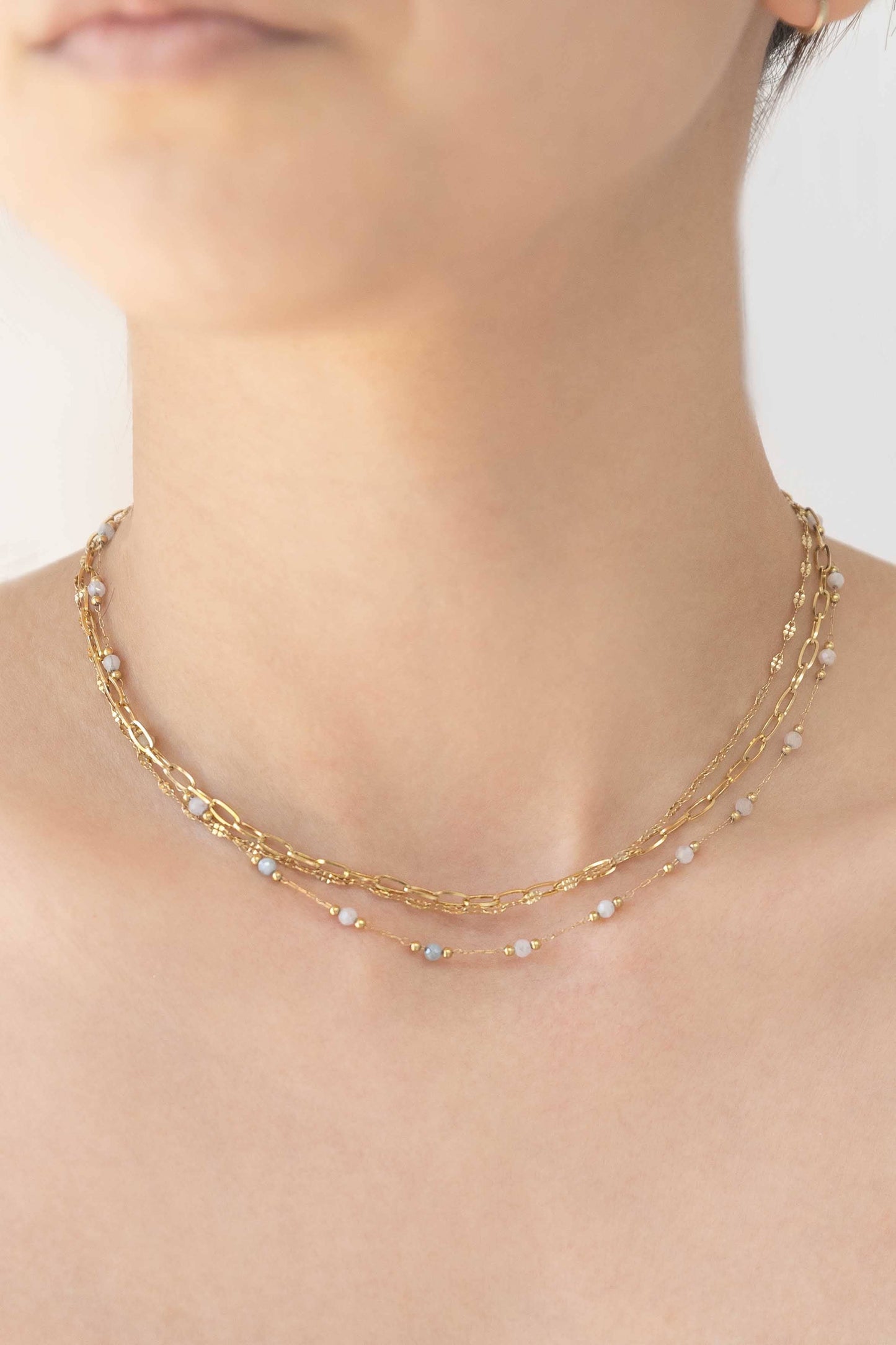 Lovoda Plata Beaded Layered Necklace - 14K Gold Plated