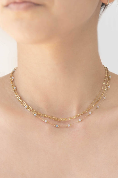 Lovoda Plata Beaded Layered Necklace - 14K Gold Plated
