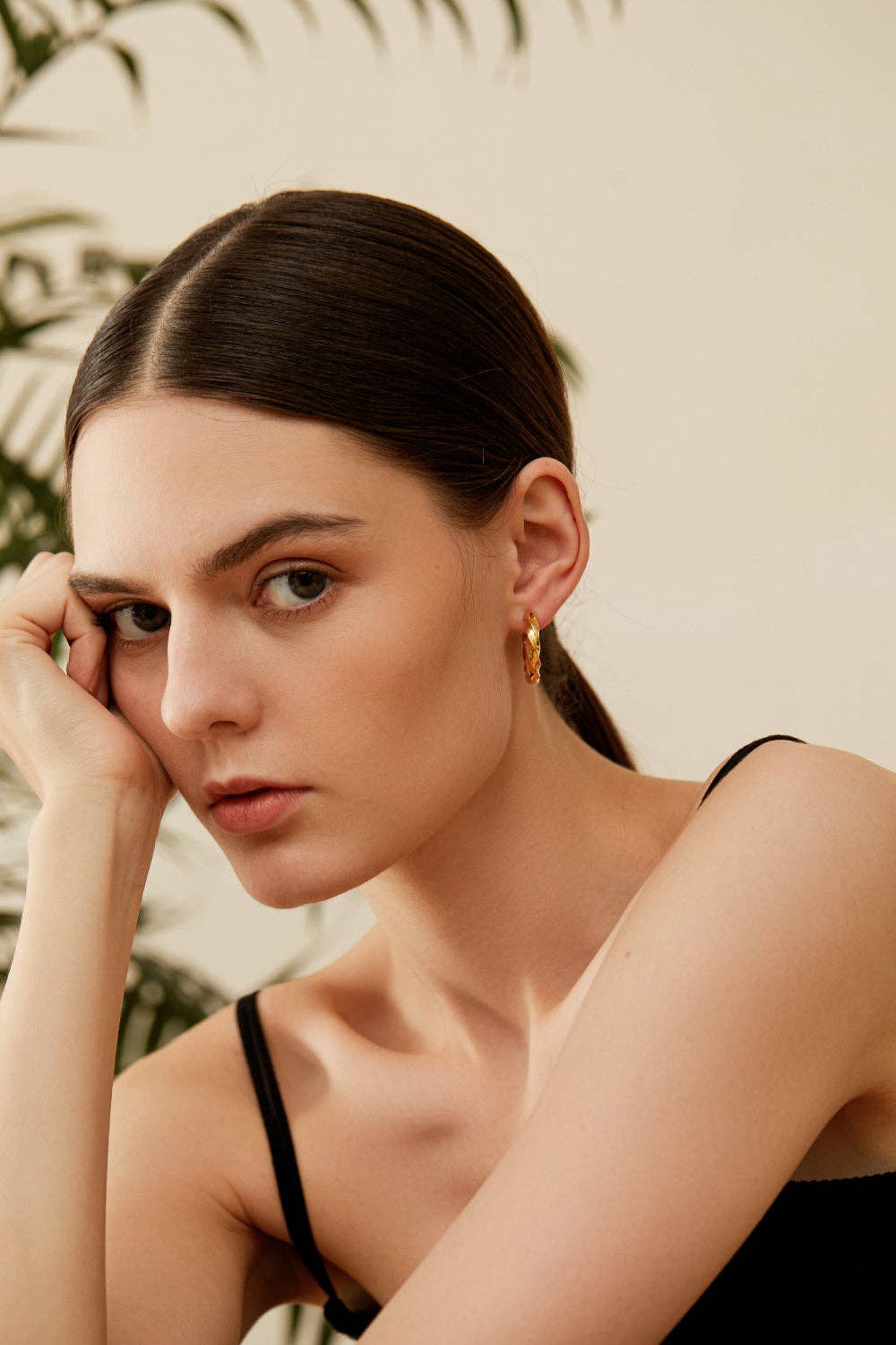 RB Twisted Hoop Earrings - 18K Gold Plated