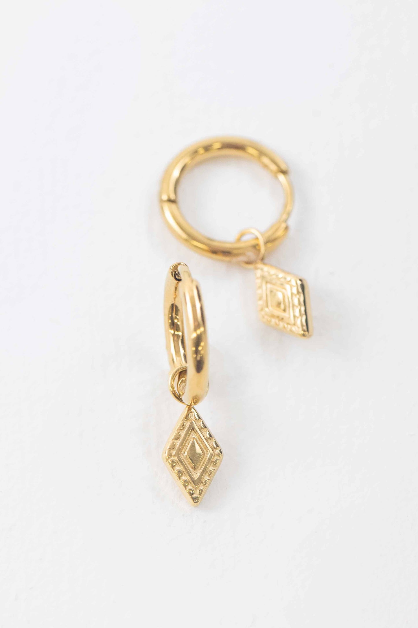 Lovoda Dangle Huggie Hoop Earrings - 14K Gold Plated