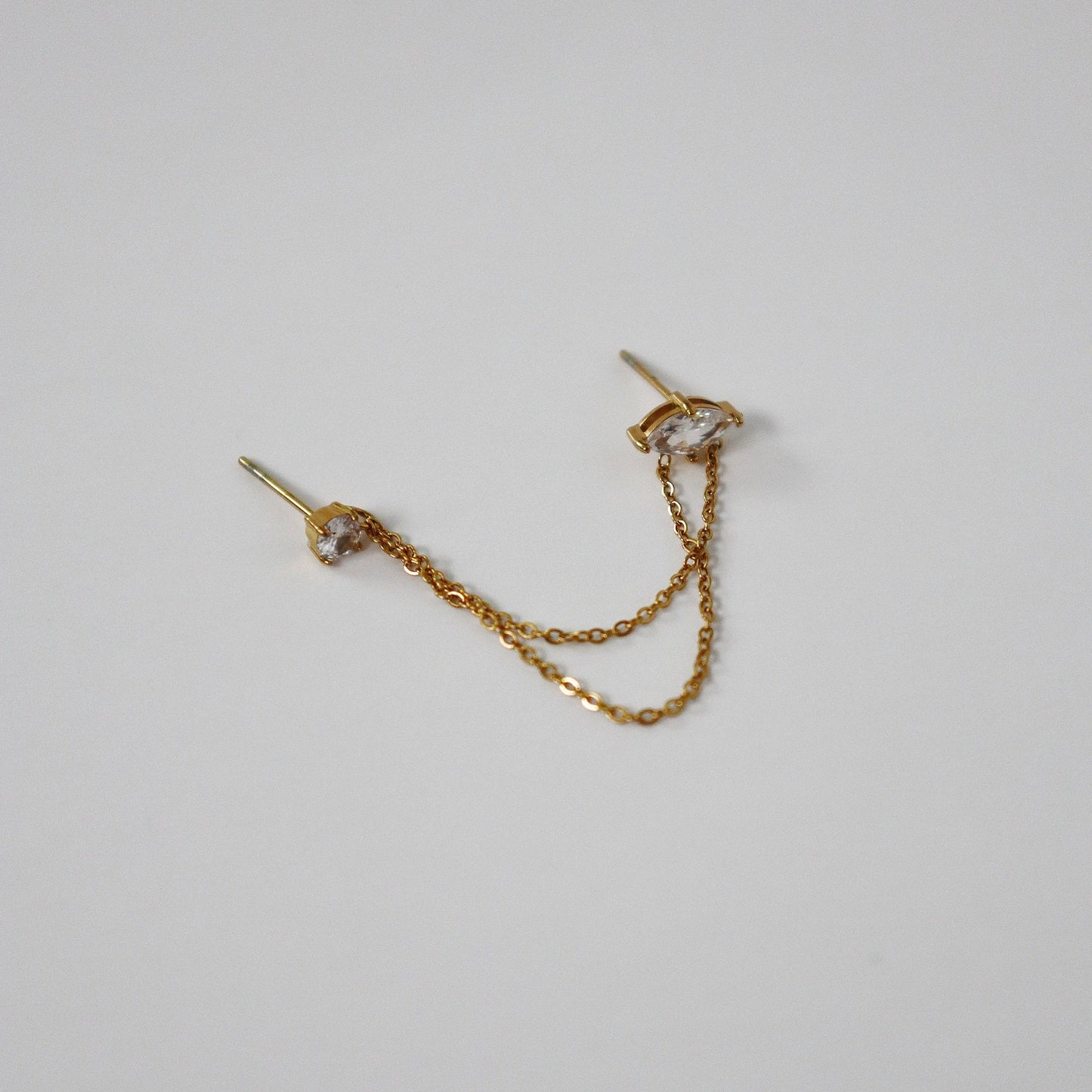 Jessa Ryann Double Chain Studs - Gold