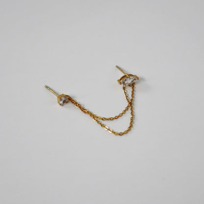 Jessa Ryann Double Chain Studs - Gold