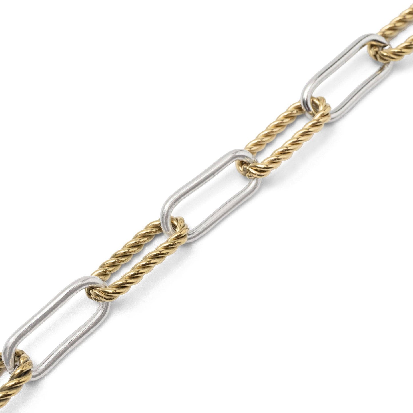 WJW Mixed Metal Twist Chain Bracelet - 18K Gold/Stainless
