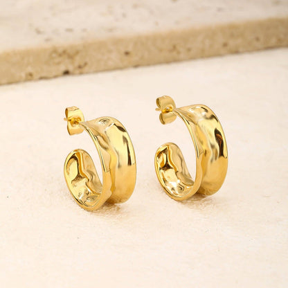 RB Chunky Hoop Earrings - 18K Gold Plated