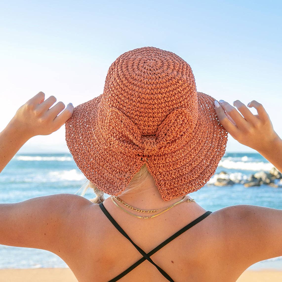 AC Bow Accent Straw Hat