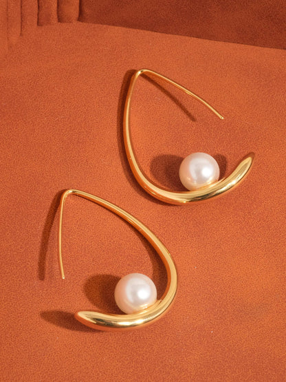 FM Tallis Classic Pearl Drop Earring - 18K Gold Plated
