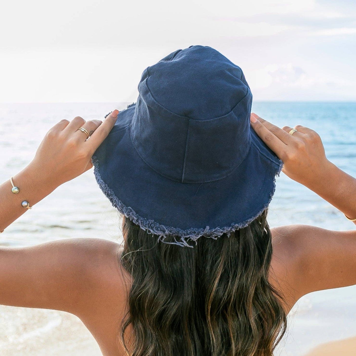 AC Frayed Edge Canvas Bucket Hat