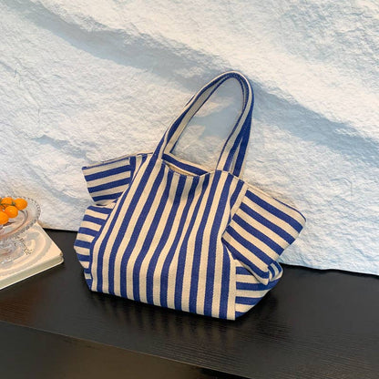 Emberloom Stripe Print Reversible Canvas Tote Bag