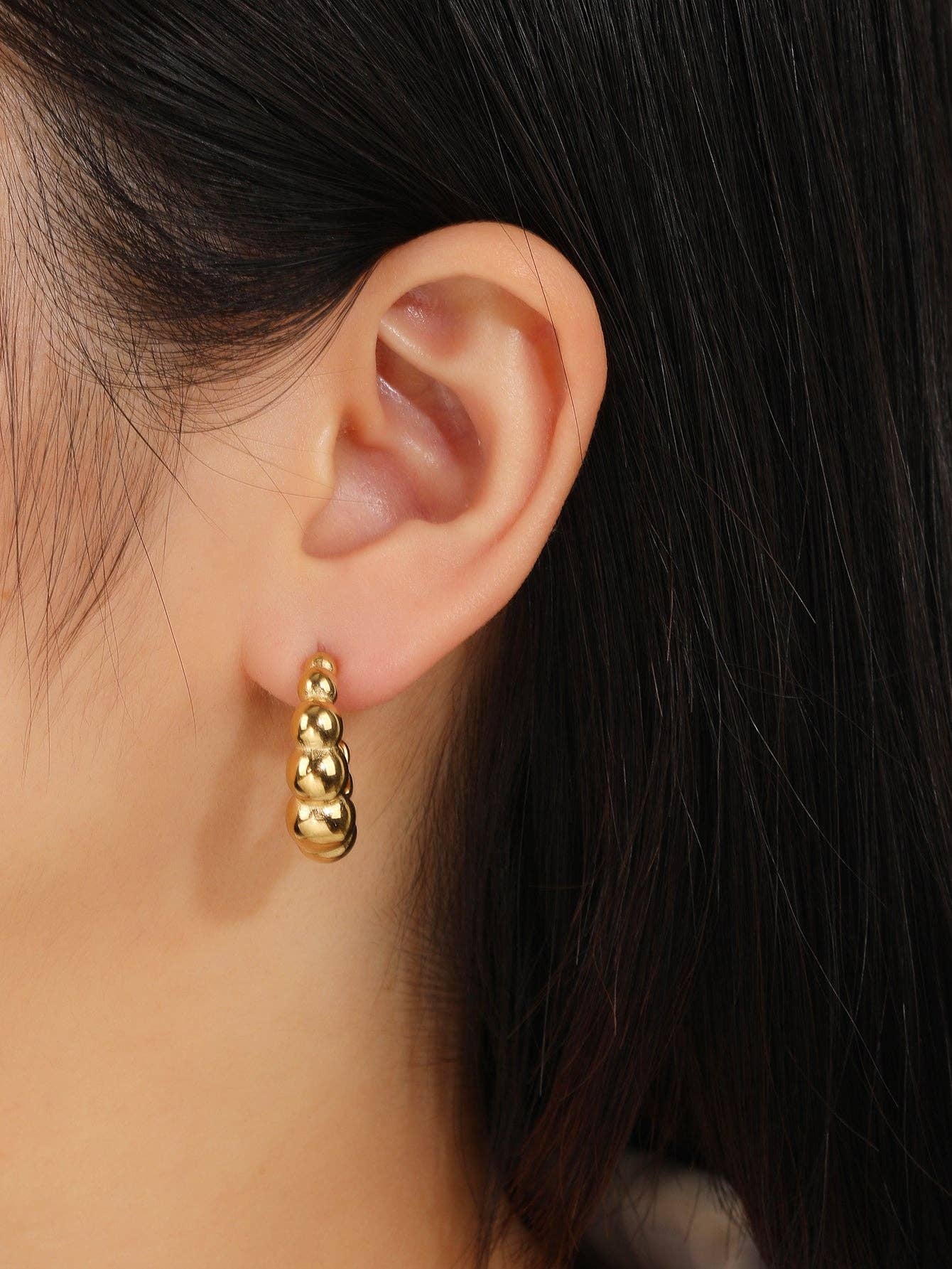 RB Dainty Open Hoop Earrings - 18K Gold Plated