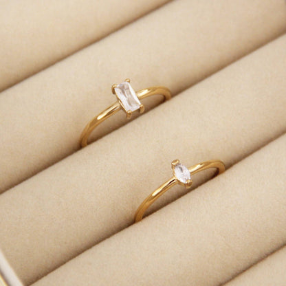 CZ Baguette or Tiny Marquise Ring