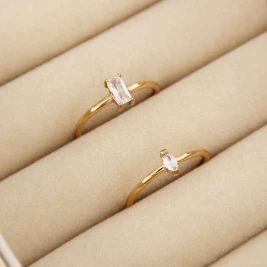 CZ Baguette or Tiny Marquise Ring