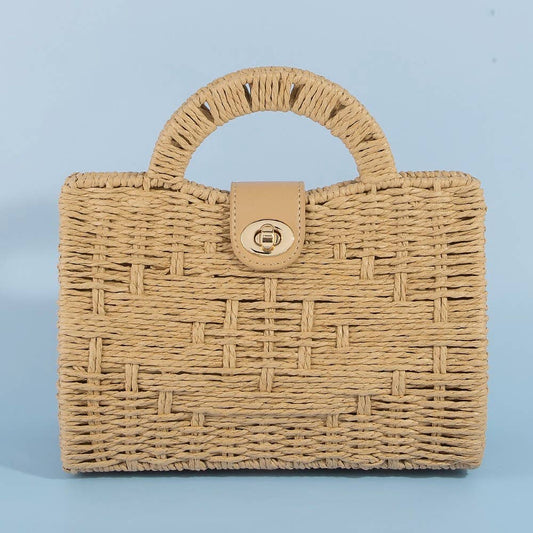 AS Natural Woven Straw Top Handle Bag