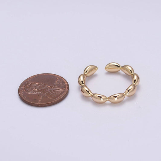 Dainty Beaded Adjustable Ring - 18k Gold Filled