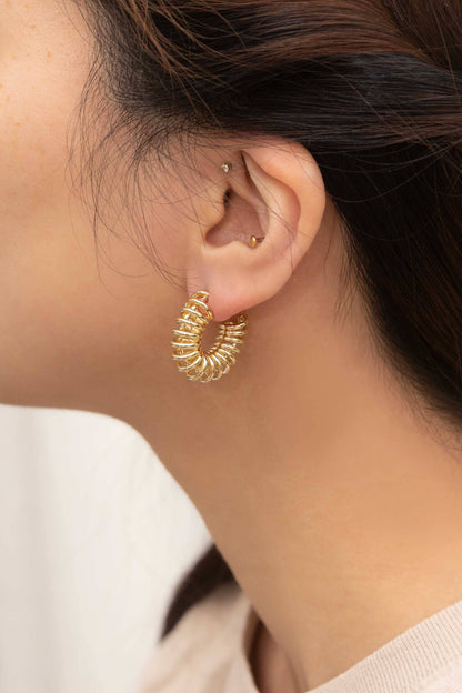 Lovoda Coiled Hoop Earrings - 10K Gold Plated