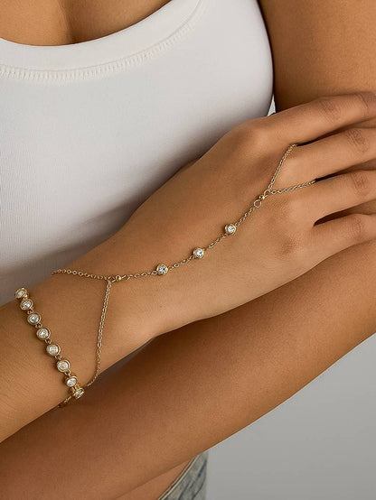 FM Nadine Hand Chain Bracelet - 18K Gold Plated