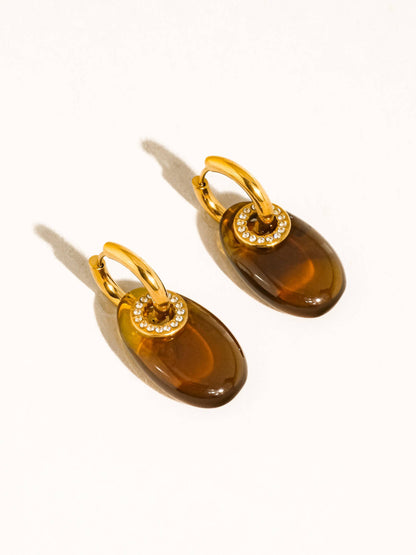 FM Canari Resin Hoop Earrings - 18K Gold Plated