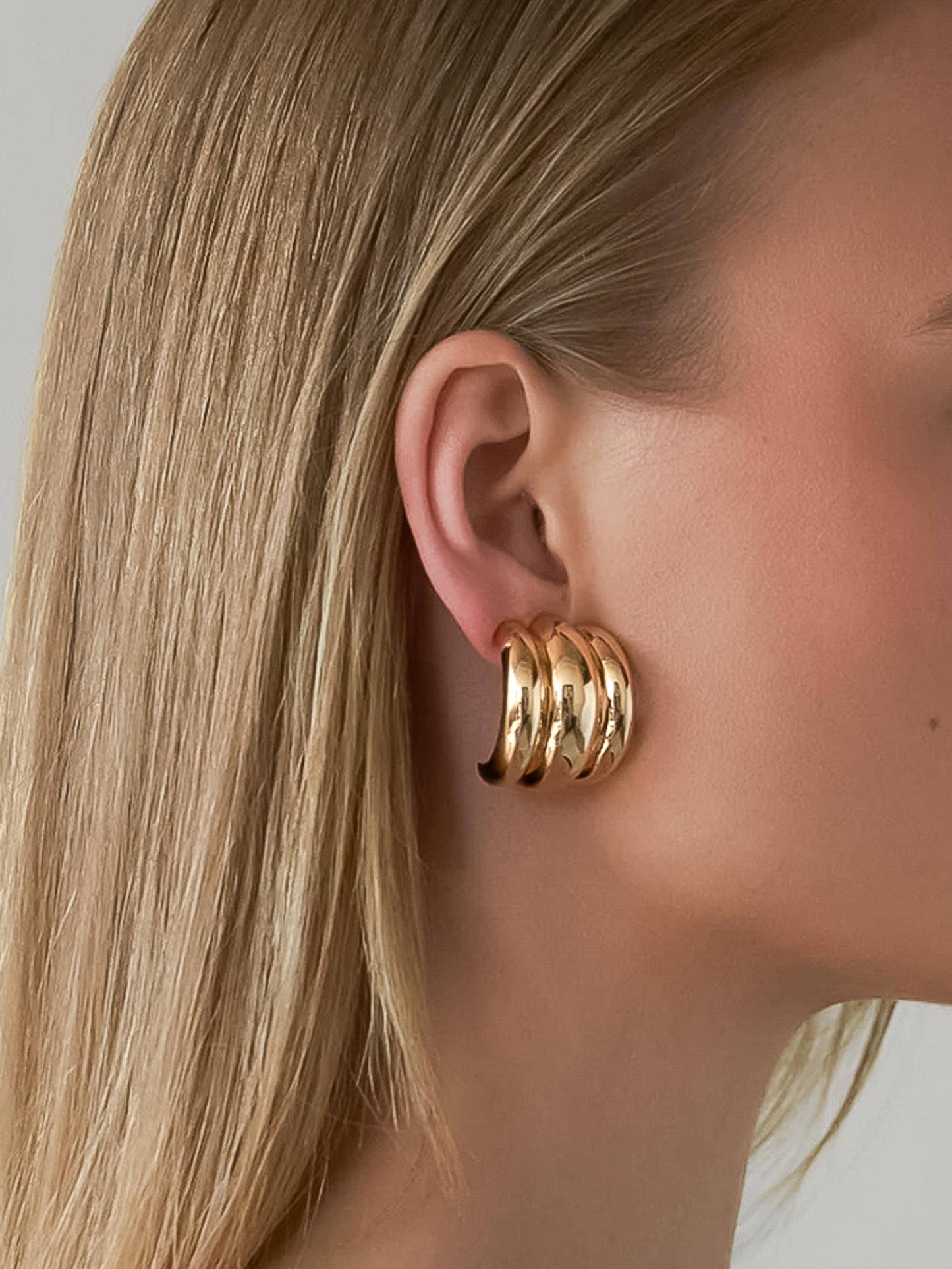 FM Colton Layered Spiral Earring - 18K Gold Plated