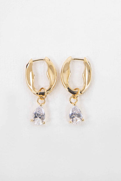 Lovoda Crystal Tear Hoop Earrings