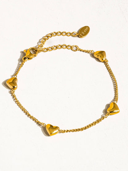 FMAIQ Vivre Petite Heart Bracelet - 18K Gold Plated
