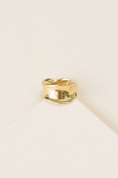 Lovoda Sculpted Adjustable Ring -14K Gold Plated