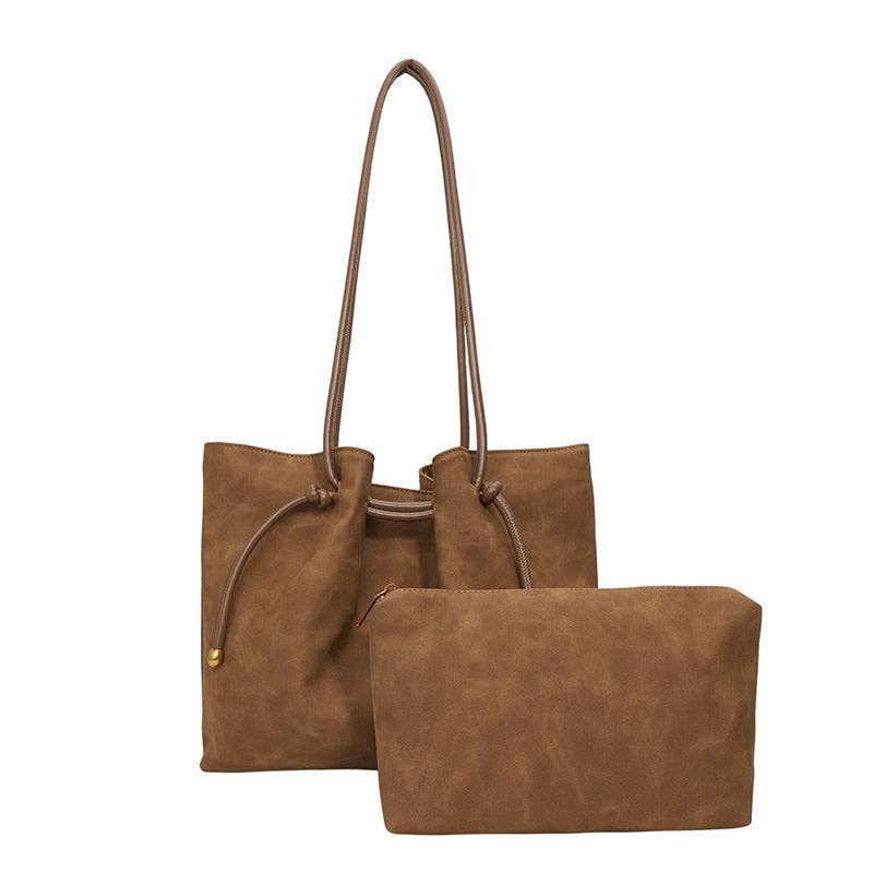 Autumn Winter Vintage Matte Tote Bag Large Capacity Shoulder Bag