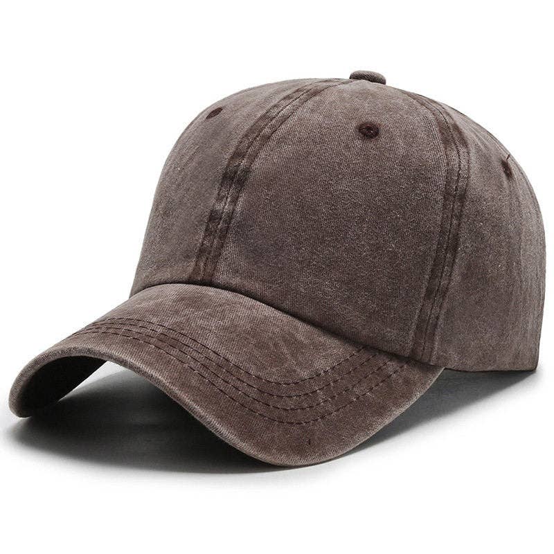 Washed Baseball Cap Blank Hat Four-Stitch Brim