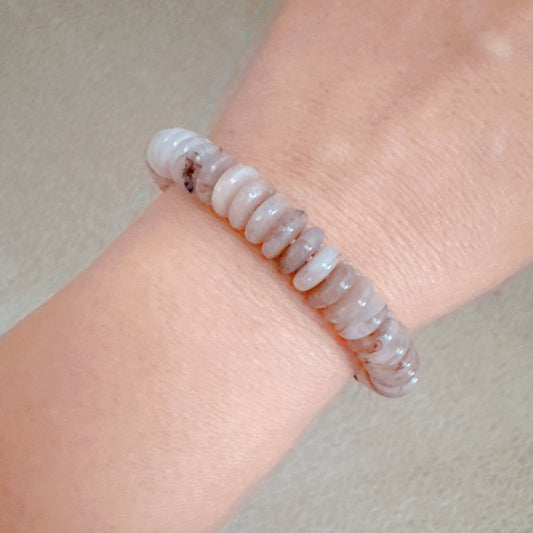 Ellison + Young Natural Stone Stretch Bracelet - Blush & Earthy Canyon