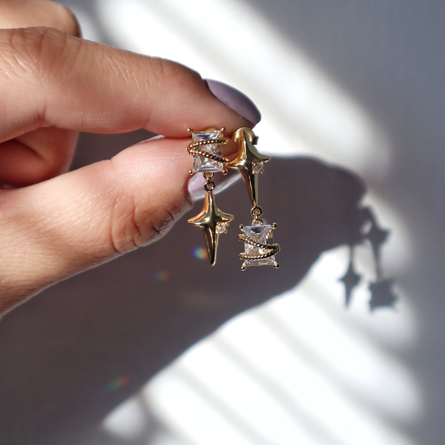 Jessa Starlight Dangle Earrings - Gold