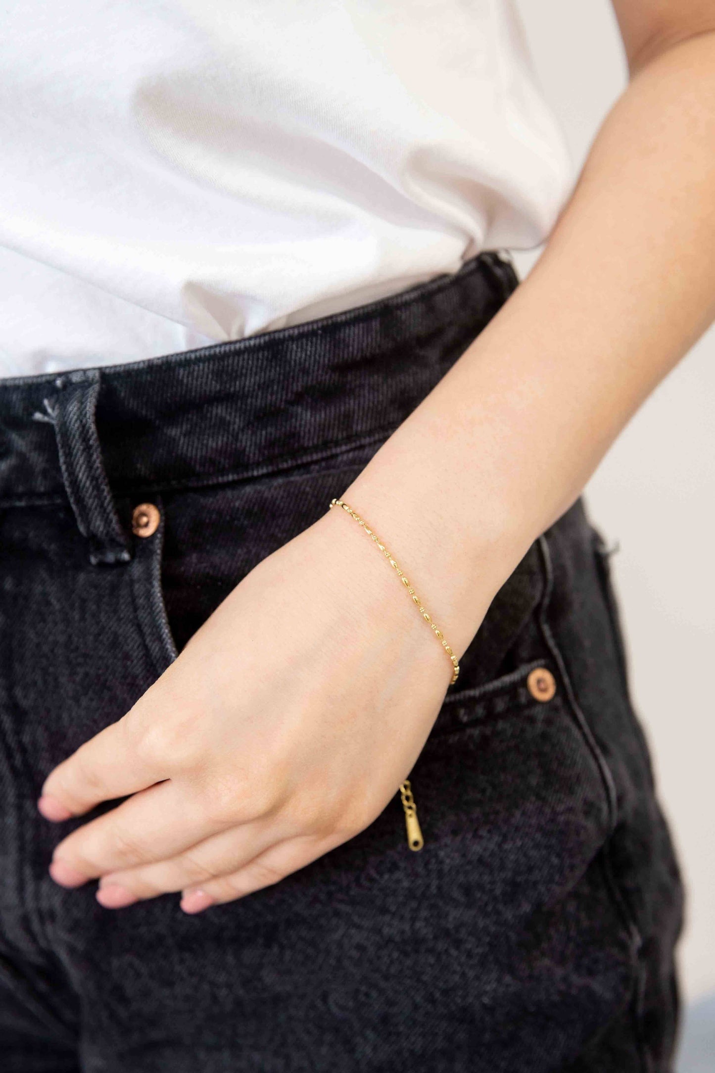 Lovoda Mini Gold Bead Chain Bracelet - 14K Gold Plated
