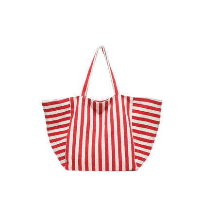 Emberloom Stripe Print Reversible Canvas Tote Bag